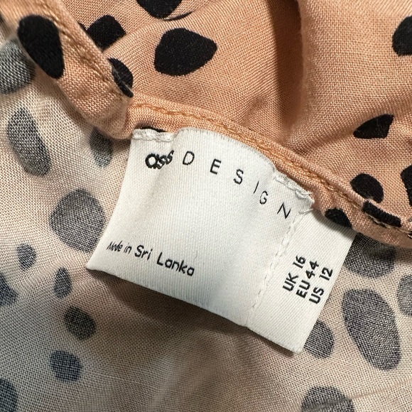 ASOS Design Button Through Tie Side Oversized Smock Mini Dress in Animal Print - Picture 3 of 8